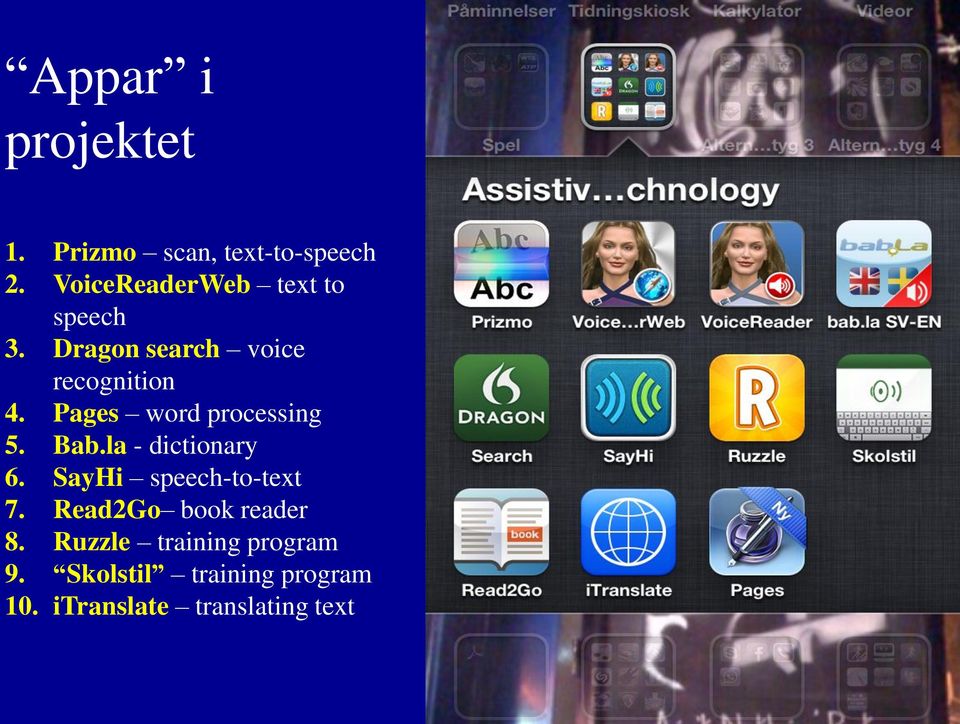 Pages word processing 5. Bab.la - dictionary 6. SayHi speech-to-text 7.