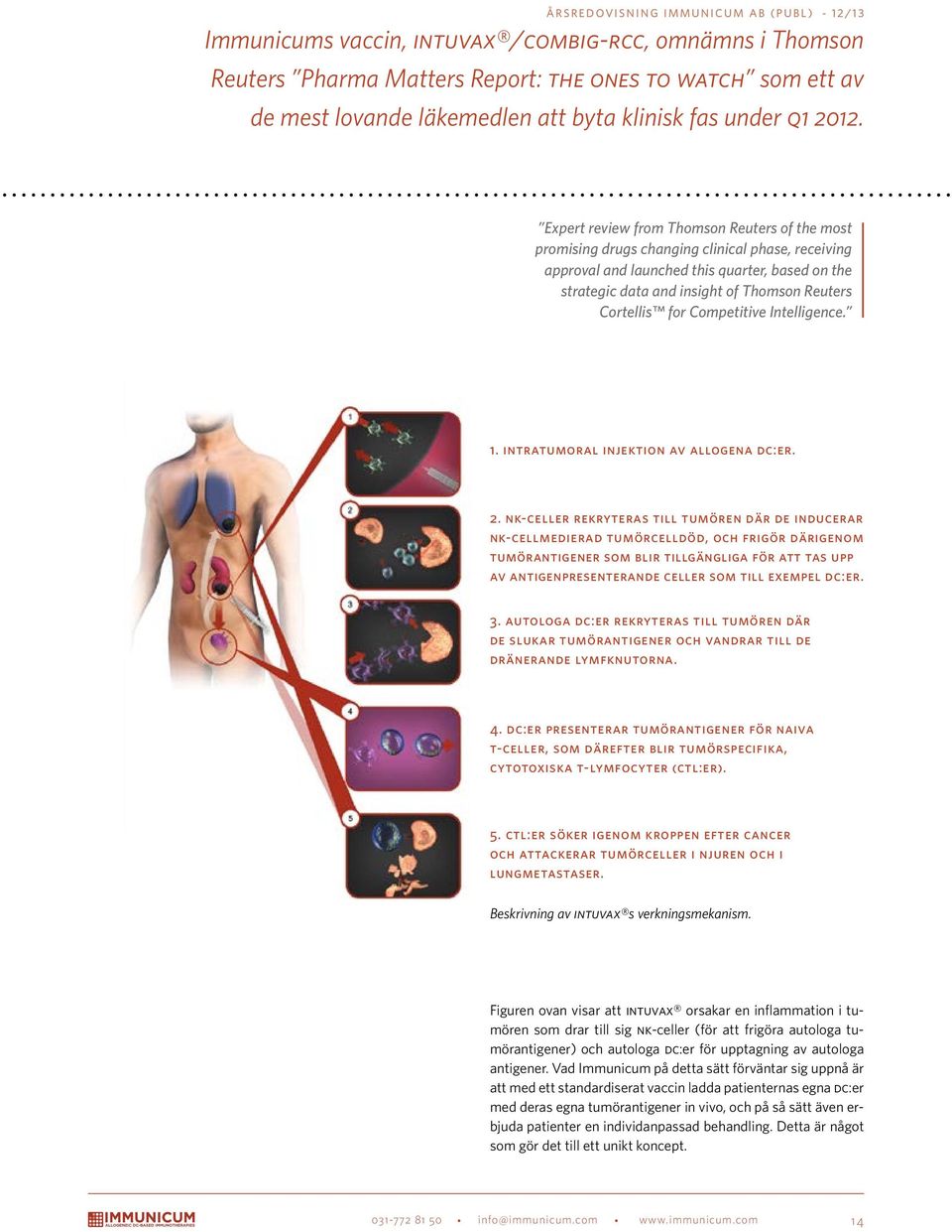 Cortellis for Competitive Intelligence. 1. intratumoral injektion av allogena dc:er. 2.