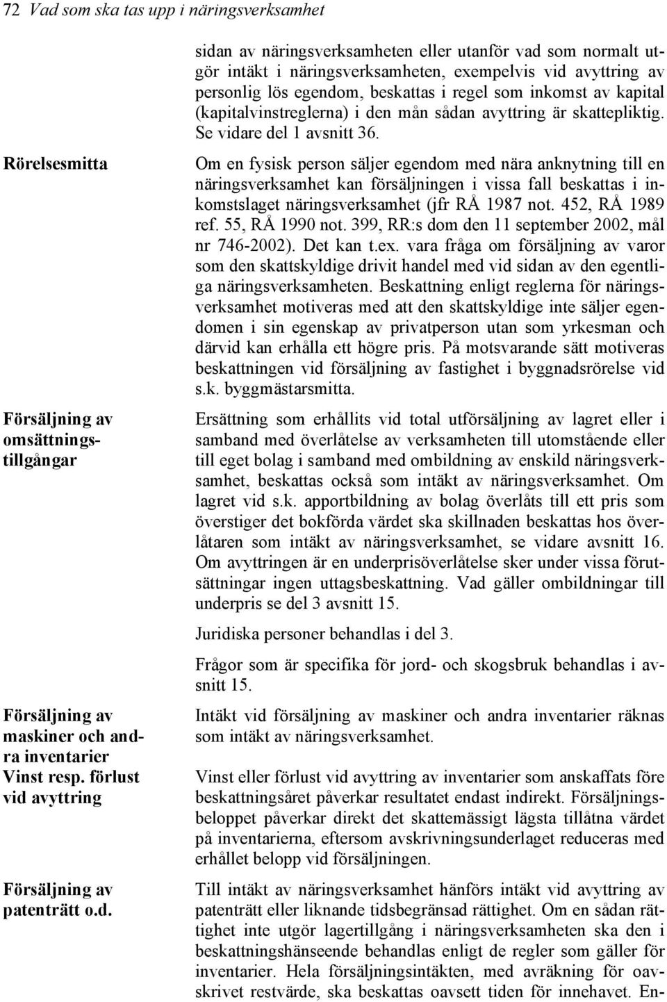 a inventarier Vinst resp. förlust vid 