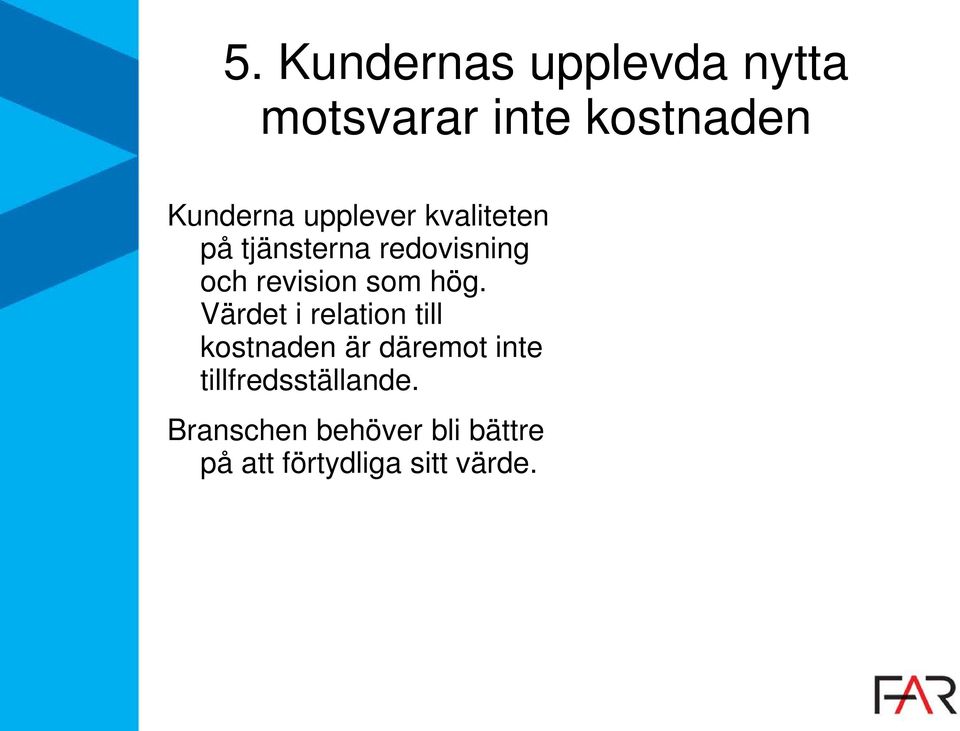 hög. Värdet i relation till kostnaden är däremot inte