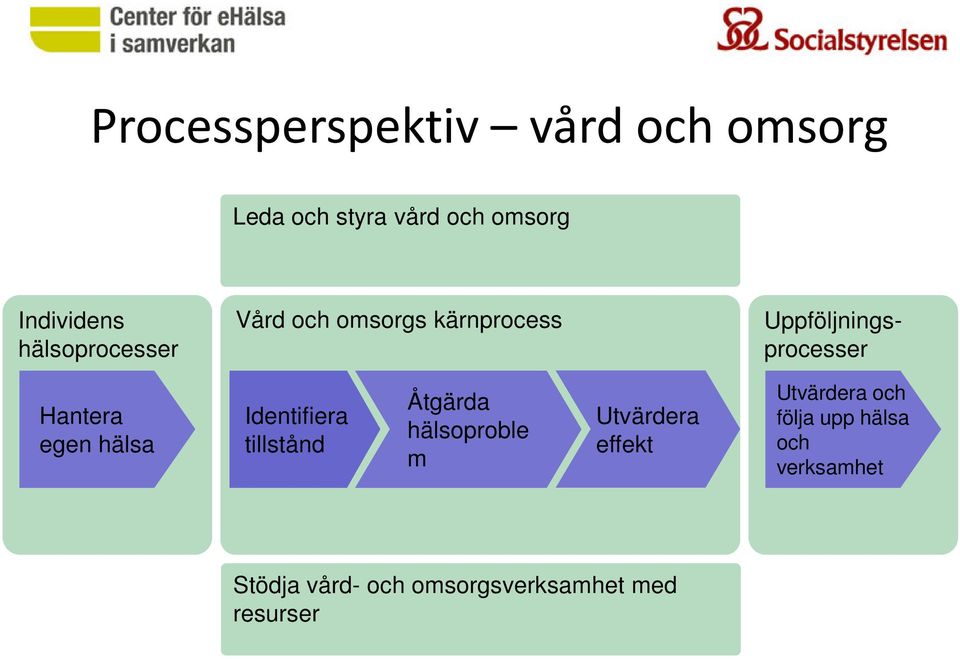 hälsa Identifiera tillstånd Åtgärda hälsoproble m Utvärdera effekt Utvärdera