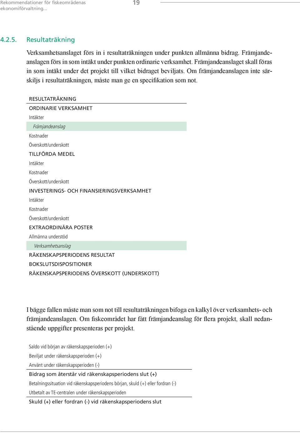 Om främjandeanslagen inte särskiljs i resultaträkningen, måste man ge en specifikation som not.