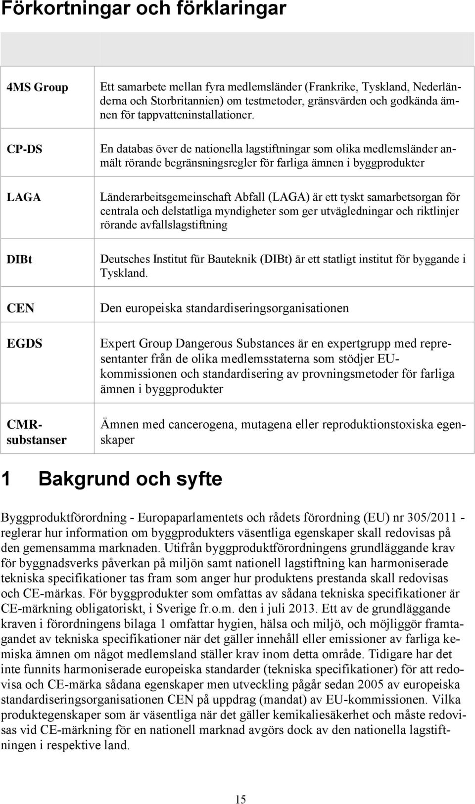 En databas över de nationella lagstiftningar som olika medlemsländer anmält rörande begränsningsregler för farliga ämnen i byggprodukter Länderarbeitsgemeinschaft Abfall (LAGA) är ett tyskt