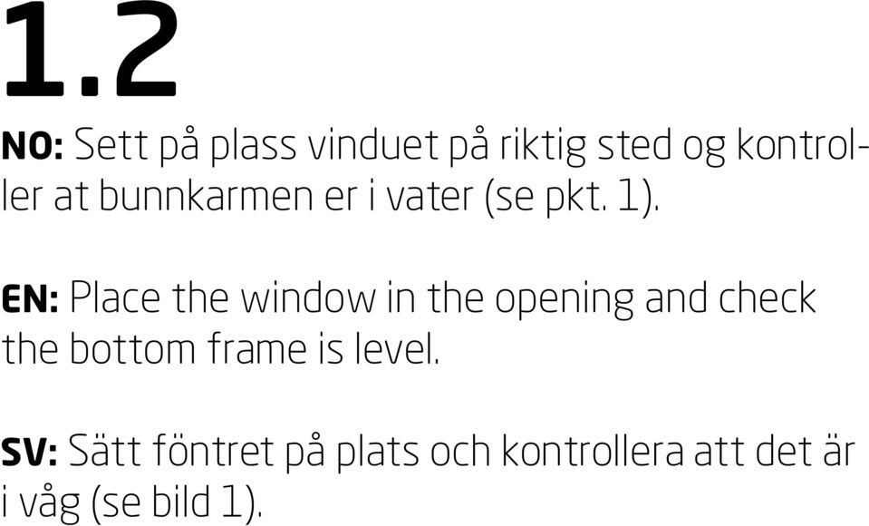 EN: Place the window in the opening and check the bottom
