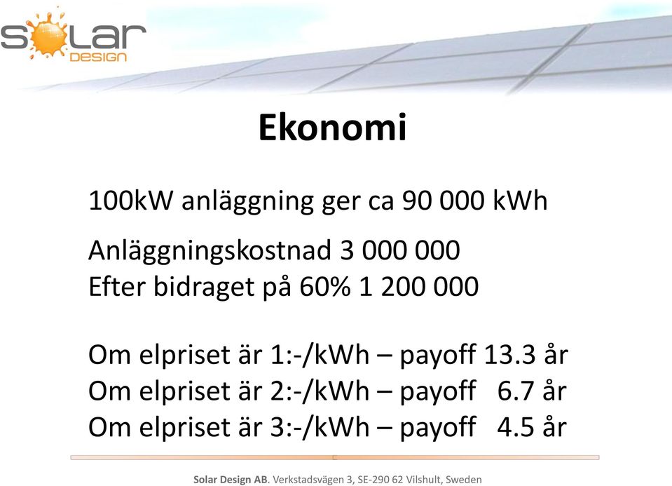 200 000 Om elpriset är 1:-/kWh payoff 13.