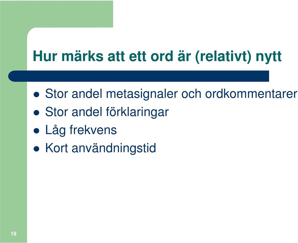 ordkommentarer Stor andel