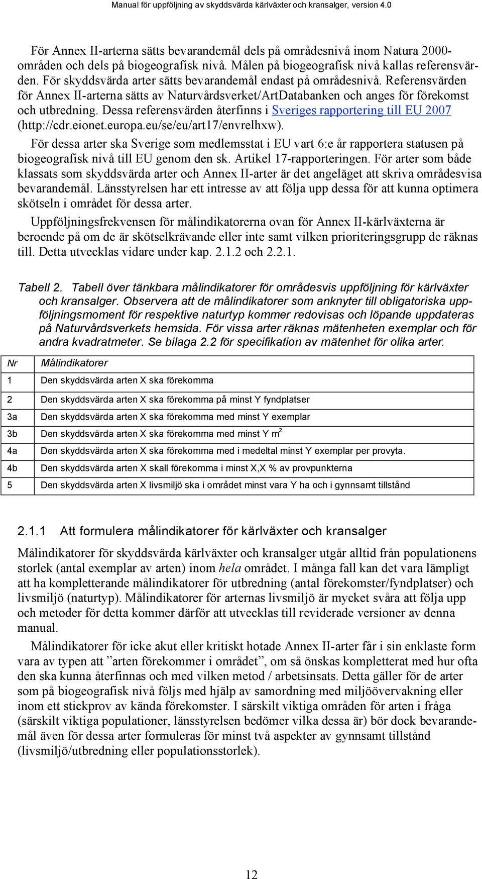 Dessa referensvärden återfinns i Sveriges rapportering till EU 2007 (http://cdr.eionet.europa.eu/se/eu/art17/envrelhxw).
