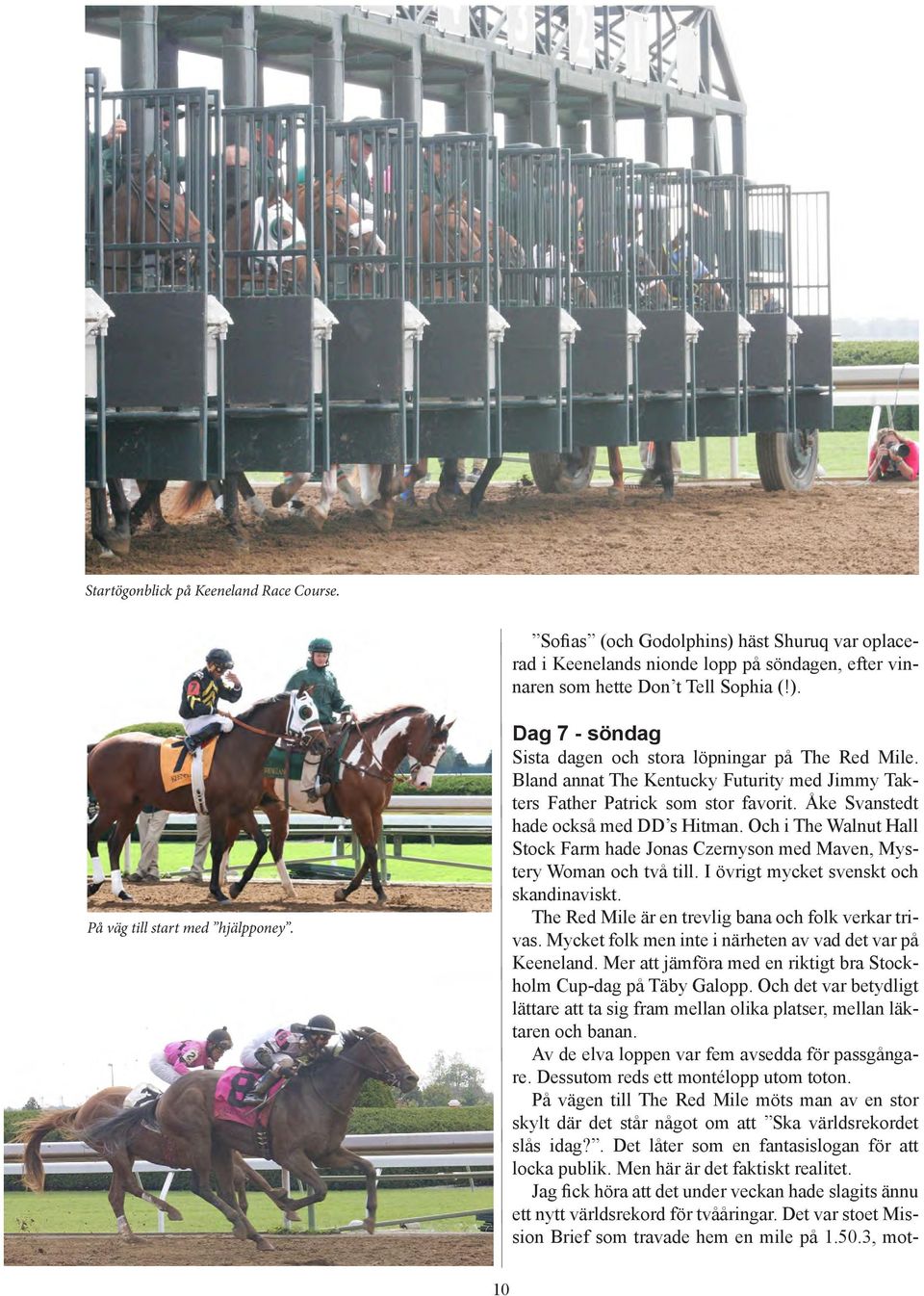 Och i The Walnut Hall Stock Farm hade Jonas Czernyson med Maven, Mystery Woman och två till. I övrigt mycket svenskt och skandinaviskt. The Red Mile är en trevlig bana och folk verkar trivas.