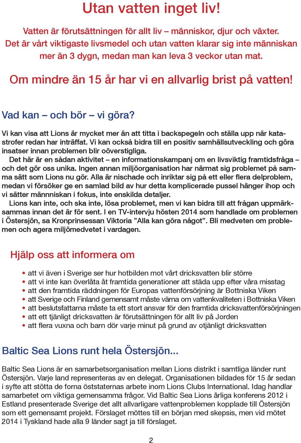 Vad kan och bör vi göra? Vi kan visa att Lions är mycket mer än att titta i backspegeln och ställa upp när katastrofer redan har inträffat.