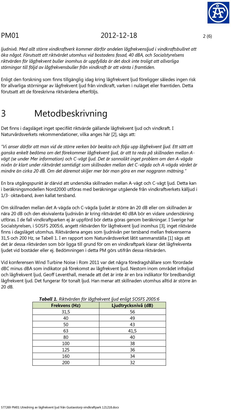 av lågfrekvensbuller från vindkraft är att vänta i framtiden.