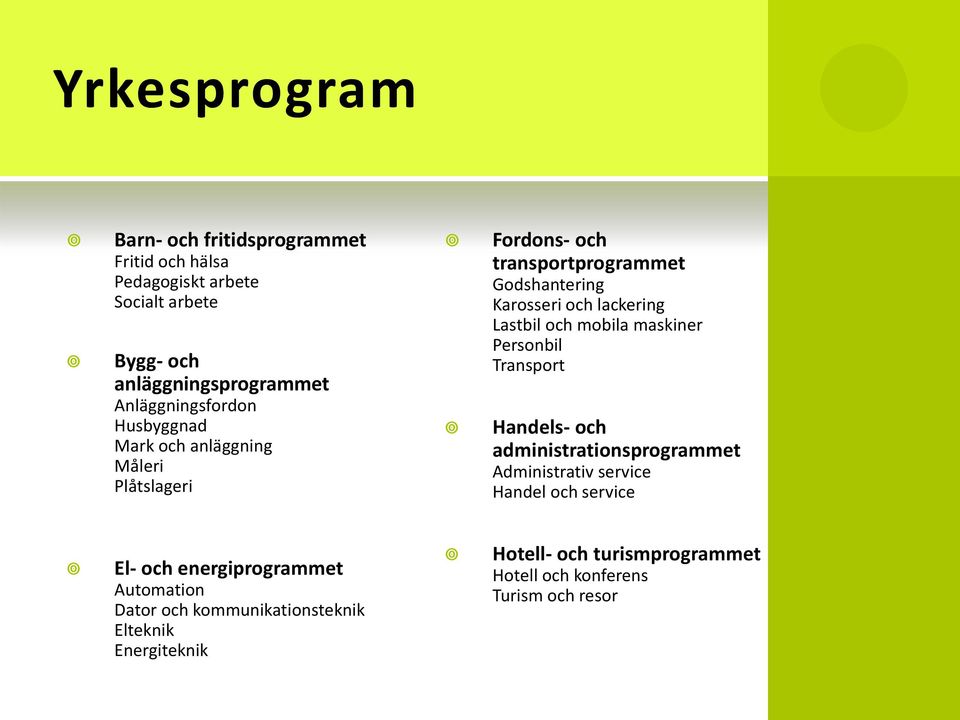 lackering Lastbil och mobila maskiner Personbil Transport Handels- och administrationsprogrammet Administrativ service Handel och