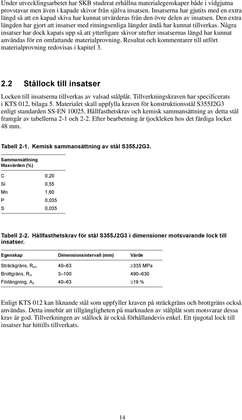 Den extra längden har gjort att insatser med ritningsenliga längder ändå har kunnat tillverkas.