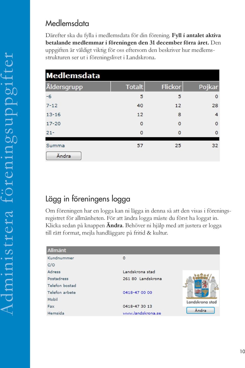 Den uppgiften är väldigt viktig för oss eftersom den beskriver hur medlemsstrukturen ser ut i föreningslivet i Landskrona.