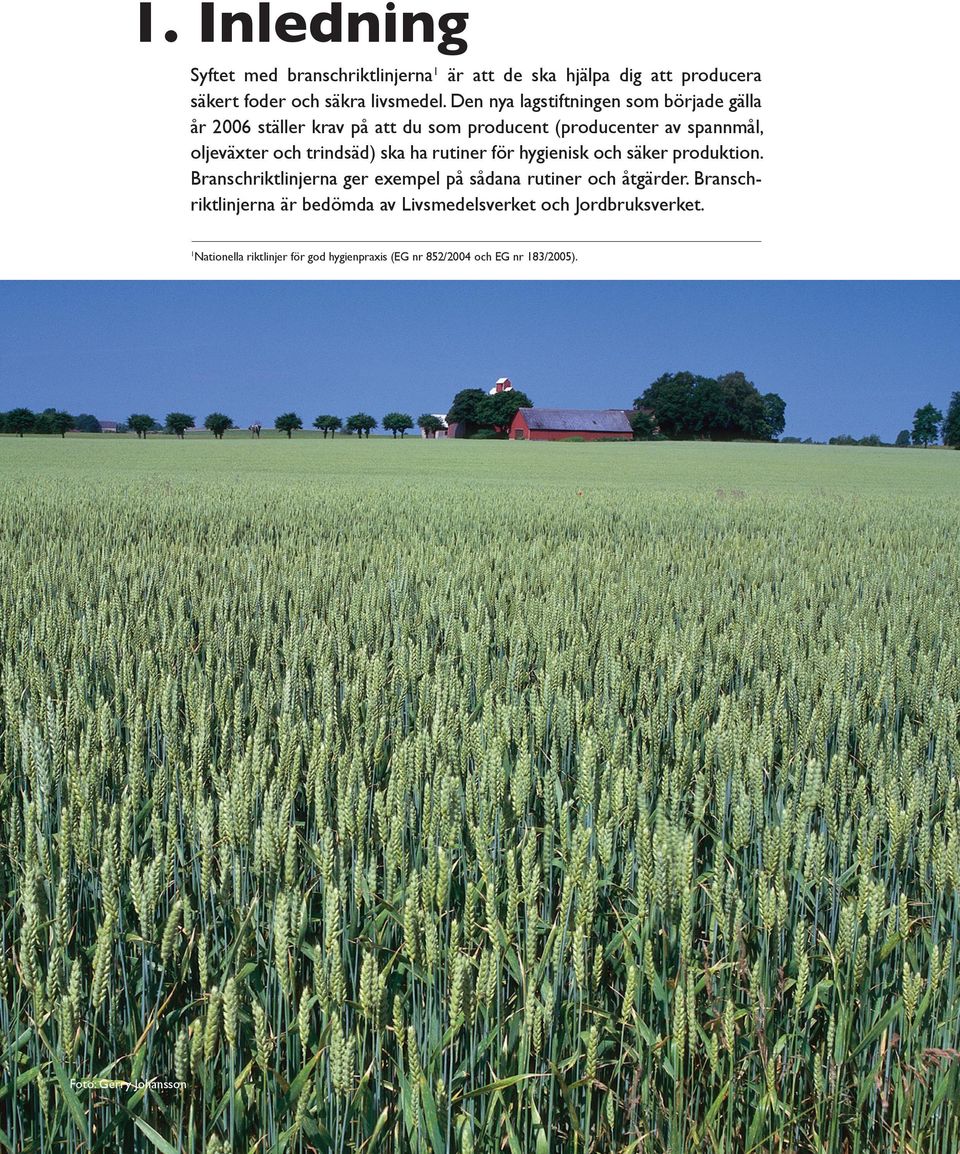 ska ha rutiner för hygienisk och säker produktion. Branschriktlinjerna ger exempel på sådana rutiner och åtgärder.