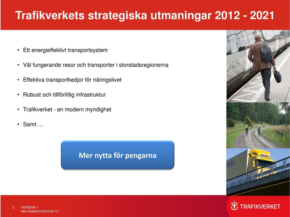 utmaningar 2012-2021 Effektiva transportkedjor för näringslivet Robust och