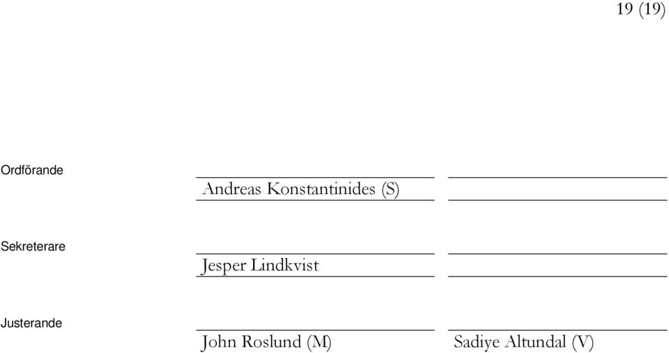 Jesper Lindkvist Justerande