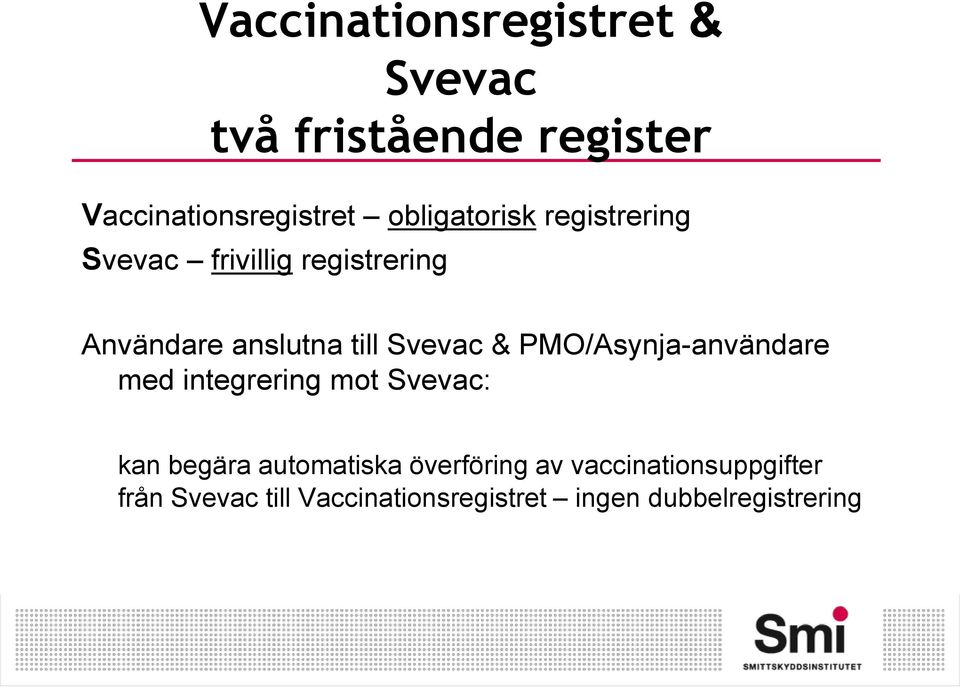 Svevac & PMO/Asynja-användare med integrering mot Svevac: kan begära automatiska