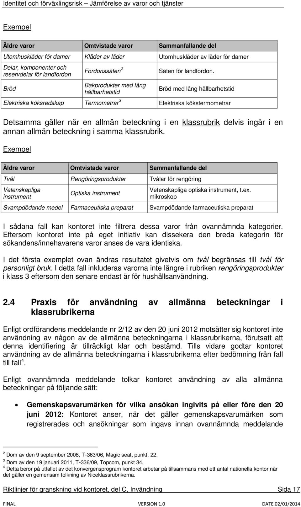 Bröd med lång hållbarhetstid Elektriska köksredskap Termometrar 3 Elektriska kökstermometrar Detsamma gäller när en allmän beteckning i en klassrubrik delvis ingår i en annan allmän beteckning i