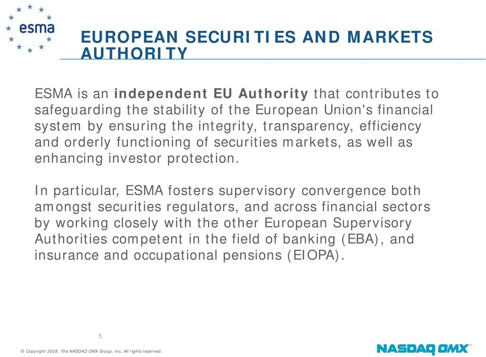 investor protection.