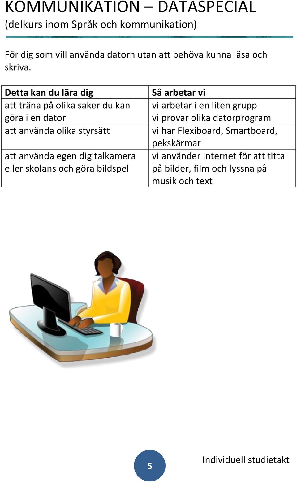 att träna på olika saker du kan göra i en dator att använda olika styrsätt att använda egen digitalkamera eller
