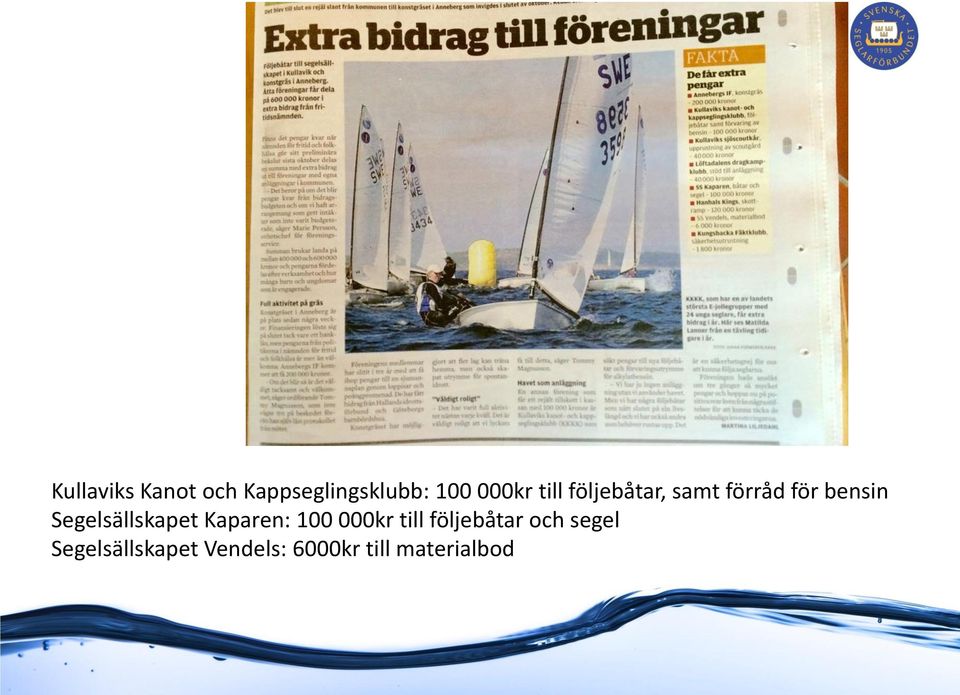 Segelsällskapet Kaparen: 100 000kr till