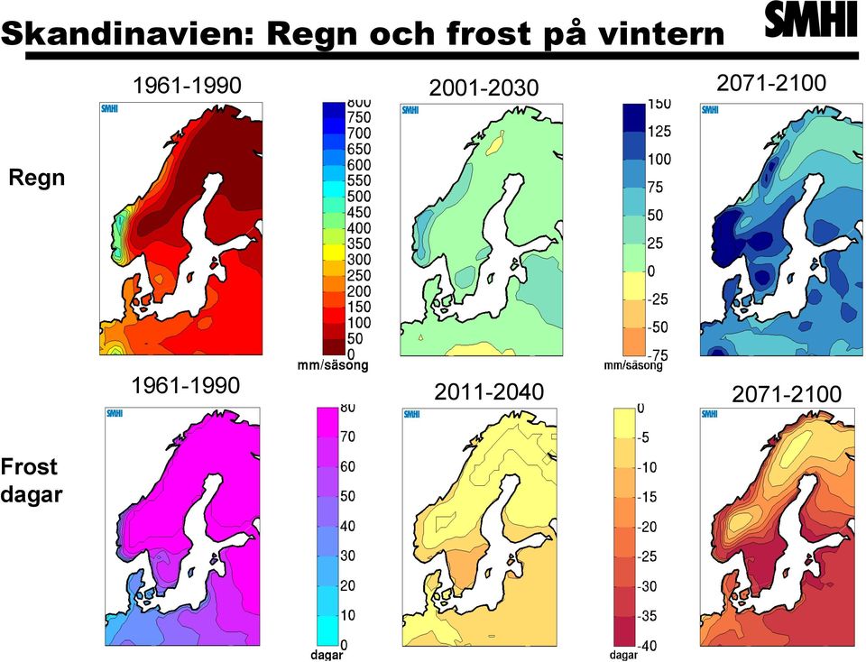 2001-2030 2071-2100 Regn