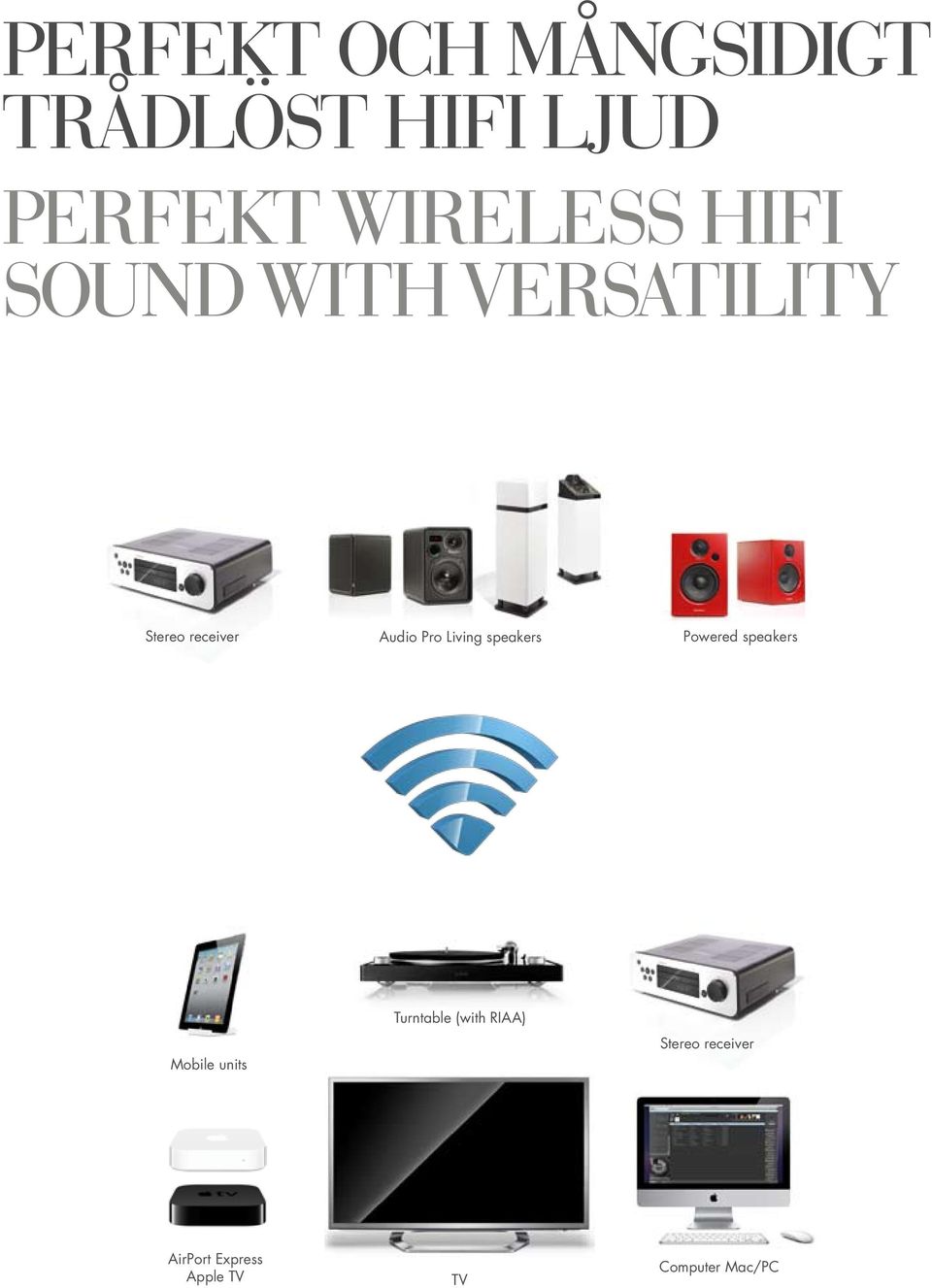 Living speakers Powered speakers Mobile units Turntable