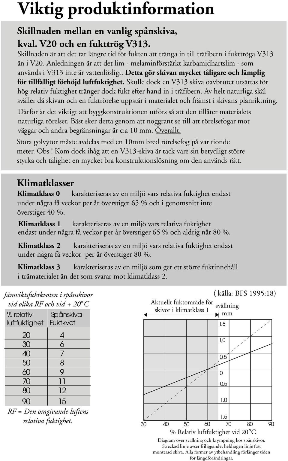 Skulle dock en V313 skiva oavbrutet utsättas för hög relativ fuktighet tränger dock fukt efter hand in i träfibern.