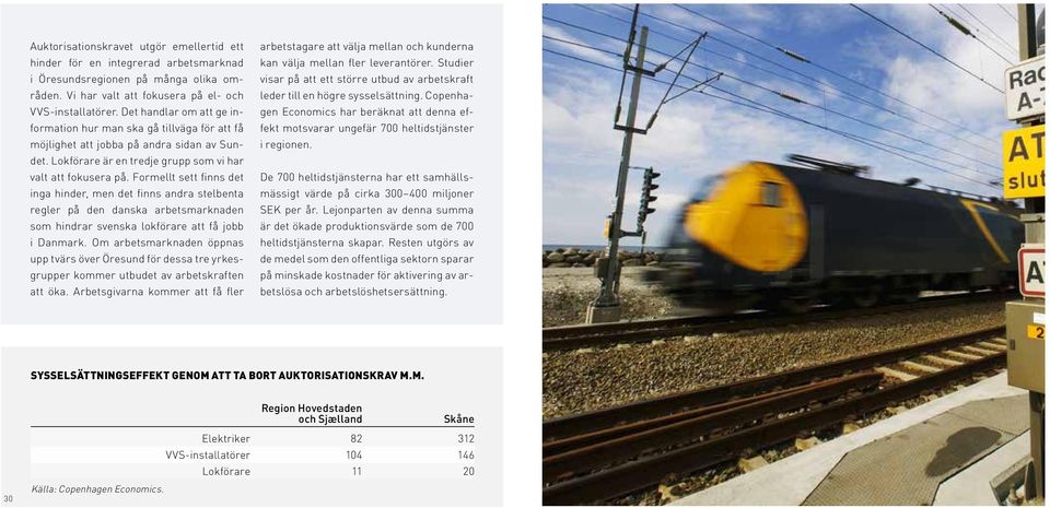 Formellt sett finns det inga hinder, men det finns andra stelbenta regler på den danska arbetsmarknaden som hindrar svenska lokförare att få jobb i Danmark.