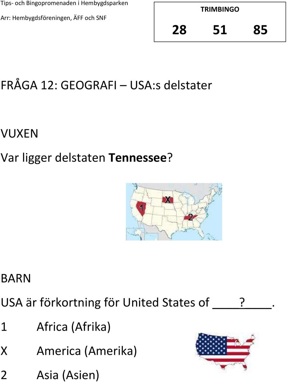 USA är förkortning för United States of?