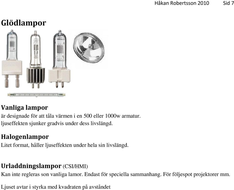 Halogenlampor Litet format, håller ljuseffekten under hela sin livslängd.
