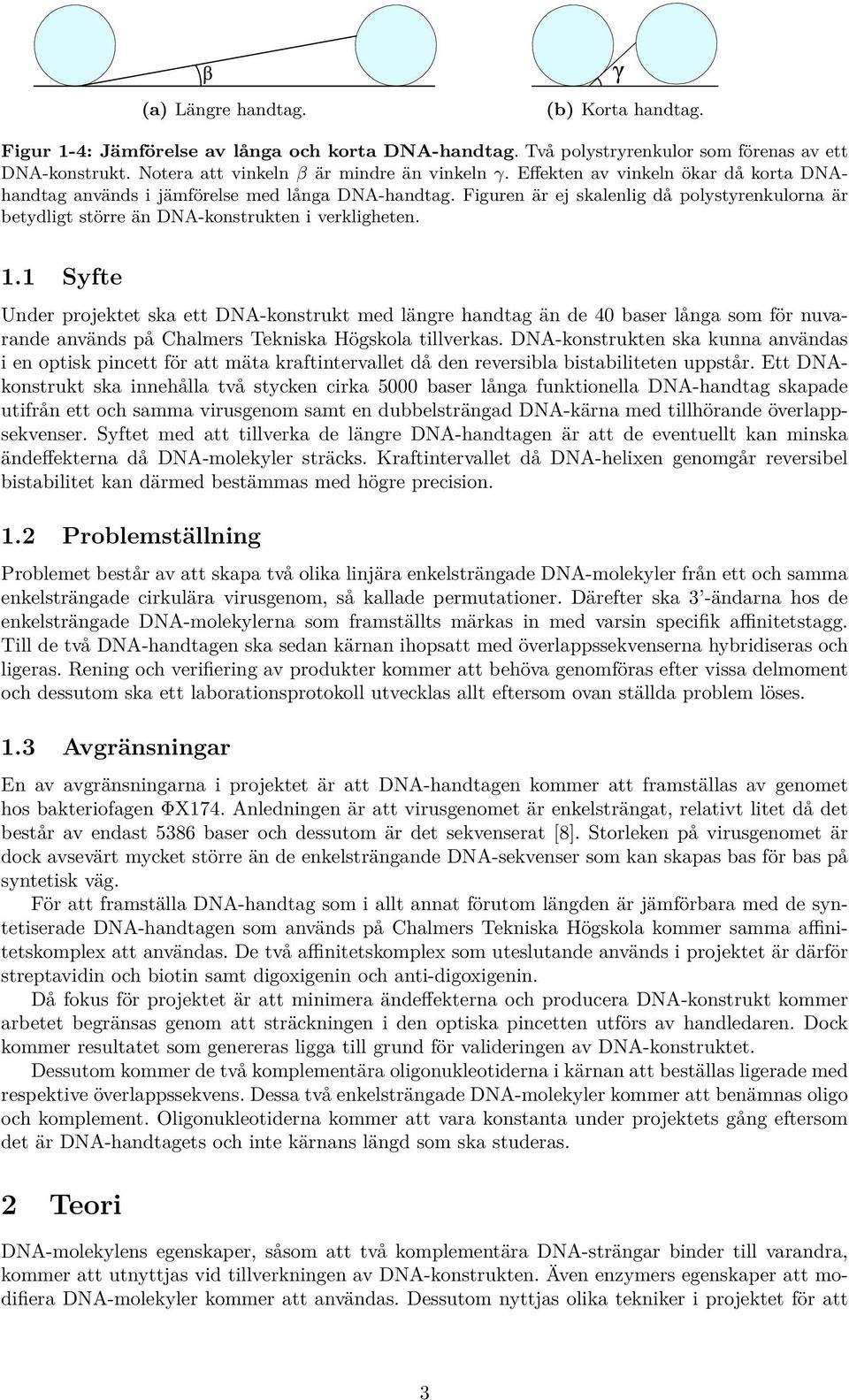 1 Syfte Under projektet ska ett DNA-konstrukt med längre handtag än de 40 baser långa som för nuvarande används på Chalmers Tekniska Högskola tillverkas.