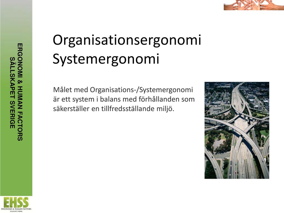 Organisations-/Systemergonomi är ett system i