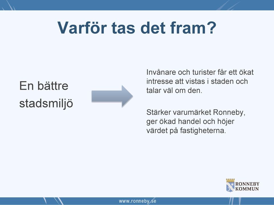 ökat intresse att vistas i staden och talar väl om