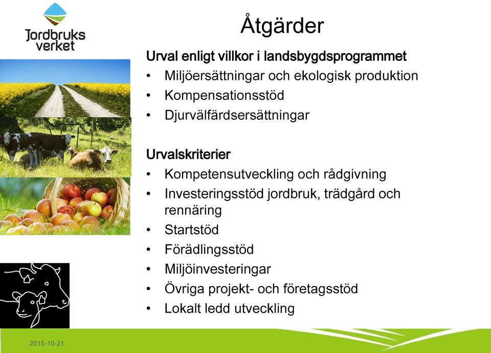 Kompetensutveckling och rådgivning Investeringsstöd jordbruk, trädgård och rennäring