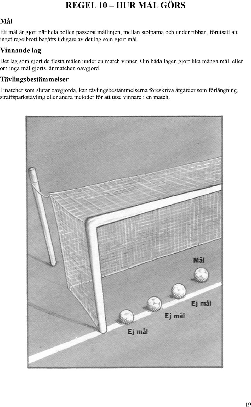 Om båda lagen gjort lika många mål, eller om inga mål gjorts, är matchen oavgjord.