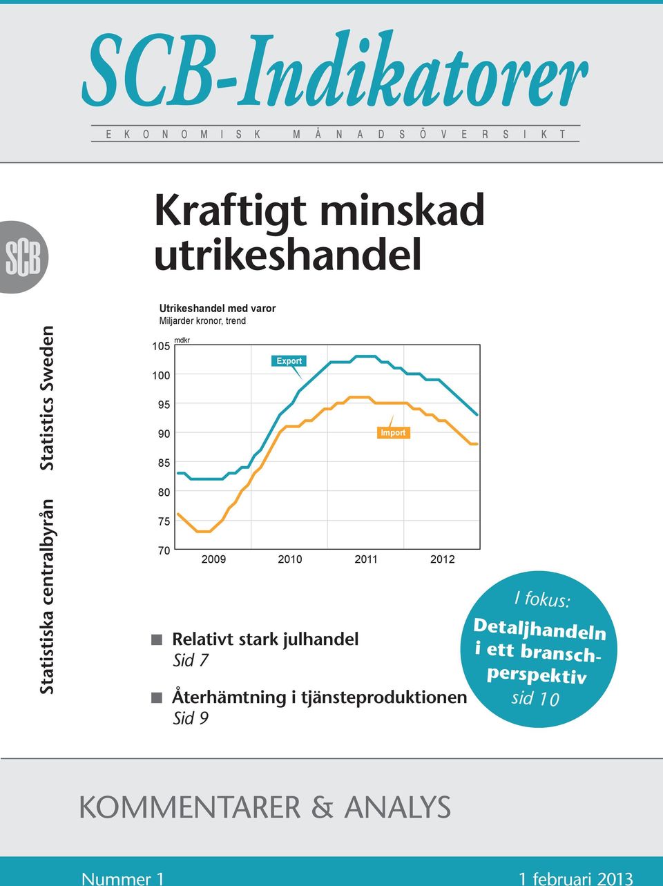 Import 85 8 75 7 I fokus: n Relativt stark julhandel Sid 7 n Återhämtning i