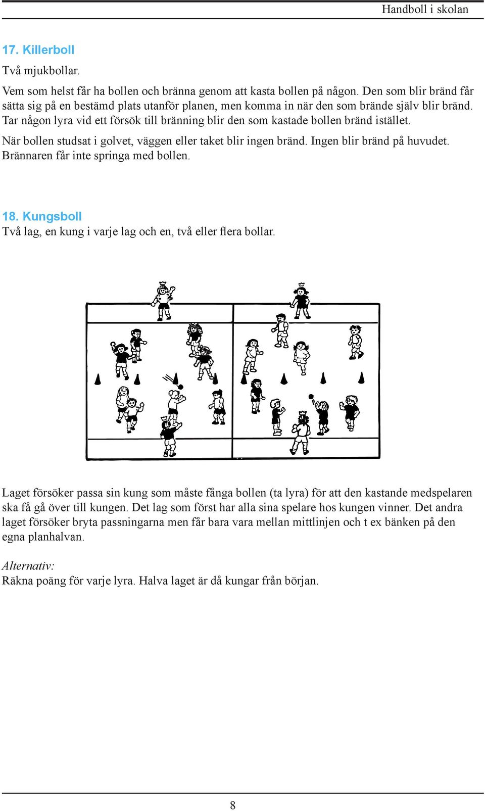 Tar någon lyra vid ett försök till bränning blir den som kastade bollen bränd istället. När bollen studsat i golvet, väggen eller taket blir ingen bränd. Ingen blir bränd på huvudet.