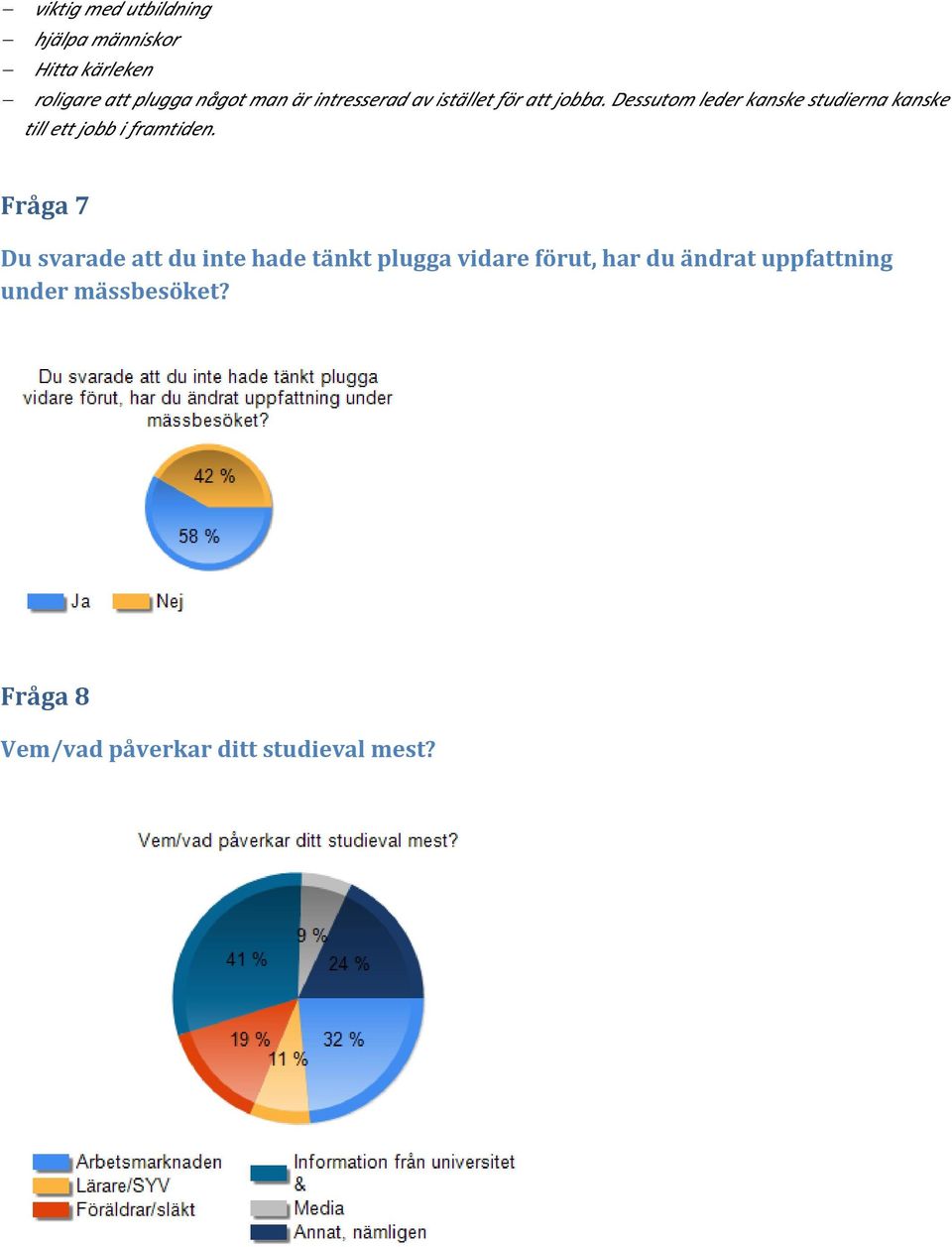 Dessutom leder kanske studierna kanske till ett jobb i framtiden.