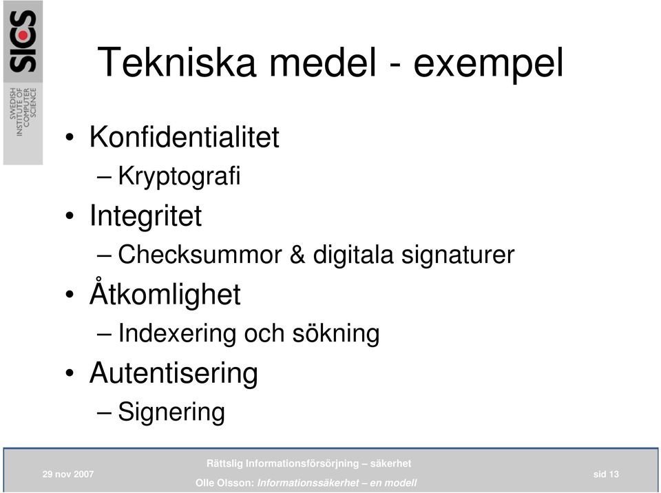 Checksummor & digitala signaturer