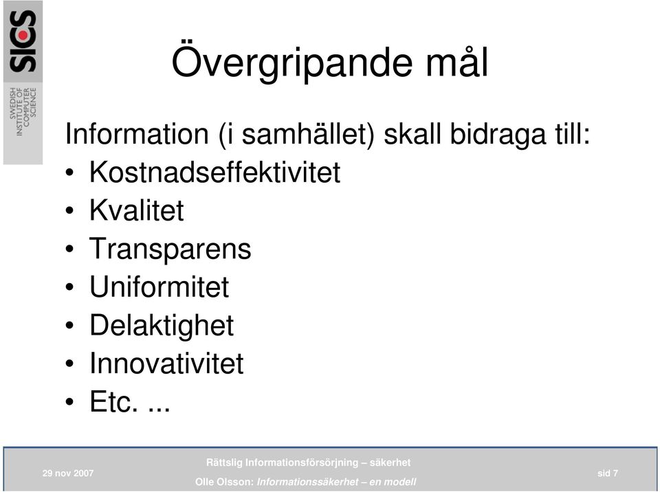 Kostnadseffektivitet Kvalitet