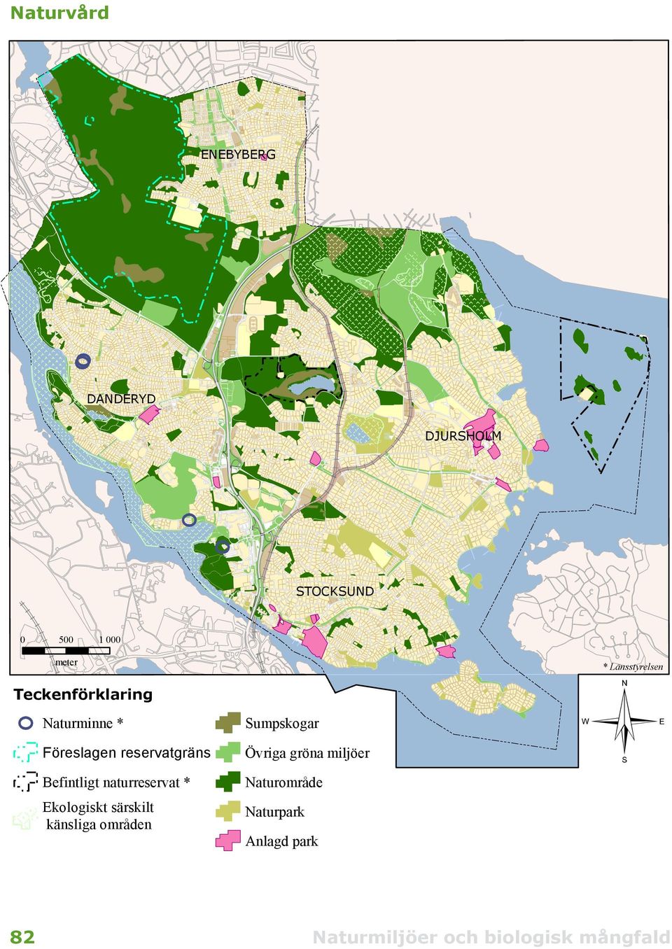 Föreslagen reservatgräns Övriga gröna miljöer Befintligt