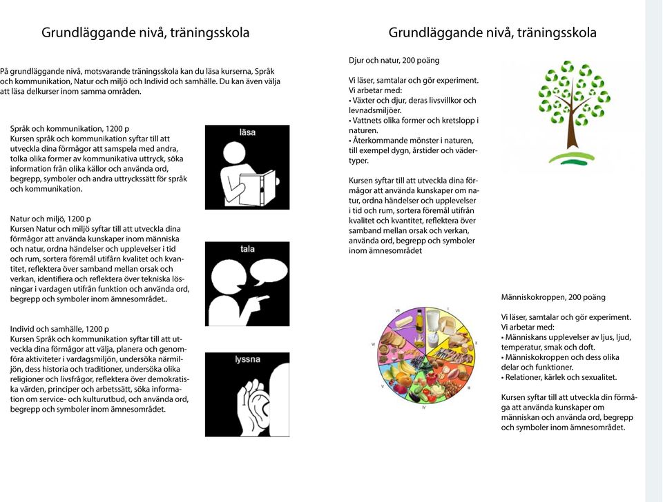 Språk och kommunikation, 1200 p Kursen språk och kommunikation syftar till att utveckla dina förmågor att samspela med andra, tolka olika former av kommunikativa uttryck, söka information från olika