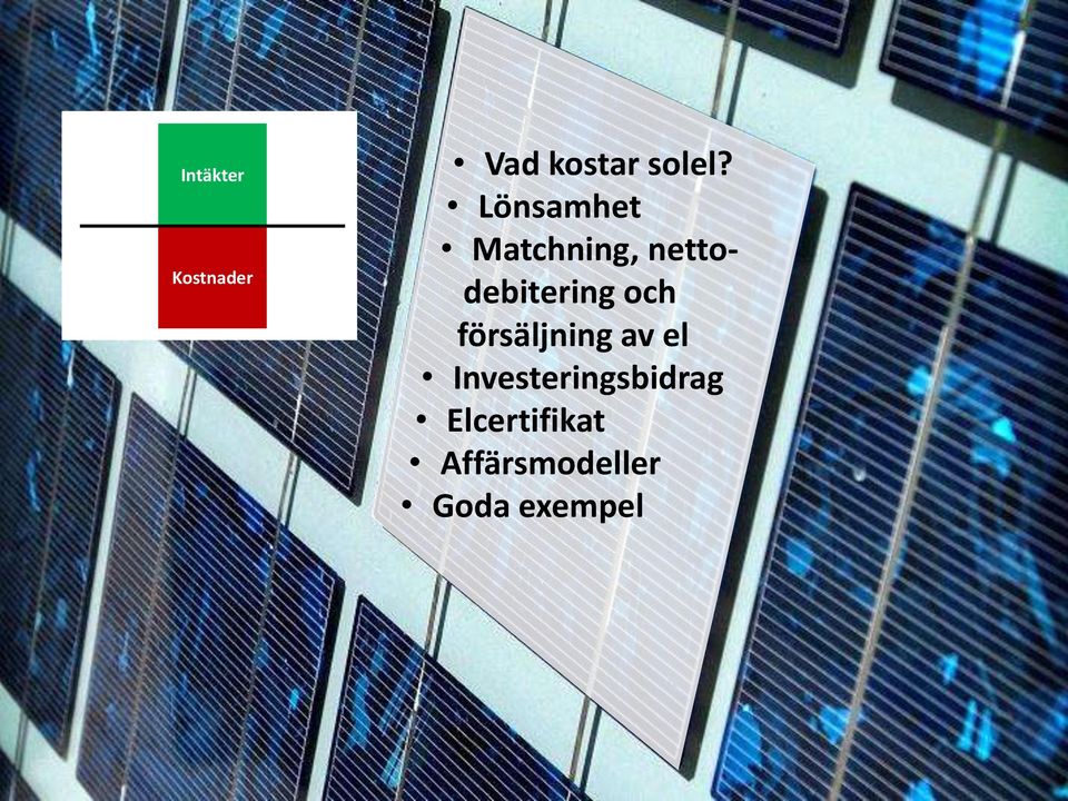 och försäljning av el