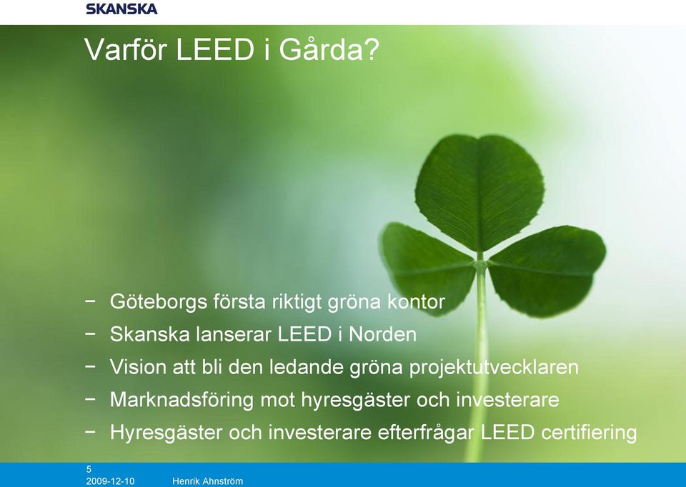 Norden Vision att bli den ledande gröna projektutvecklaren