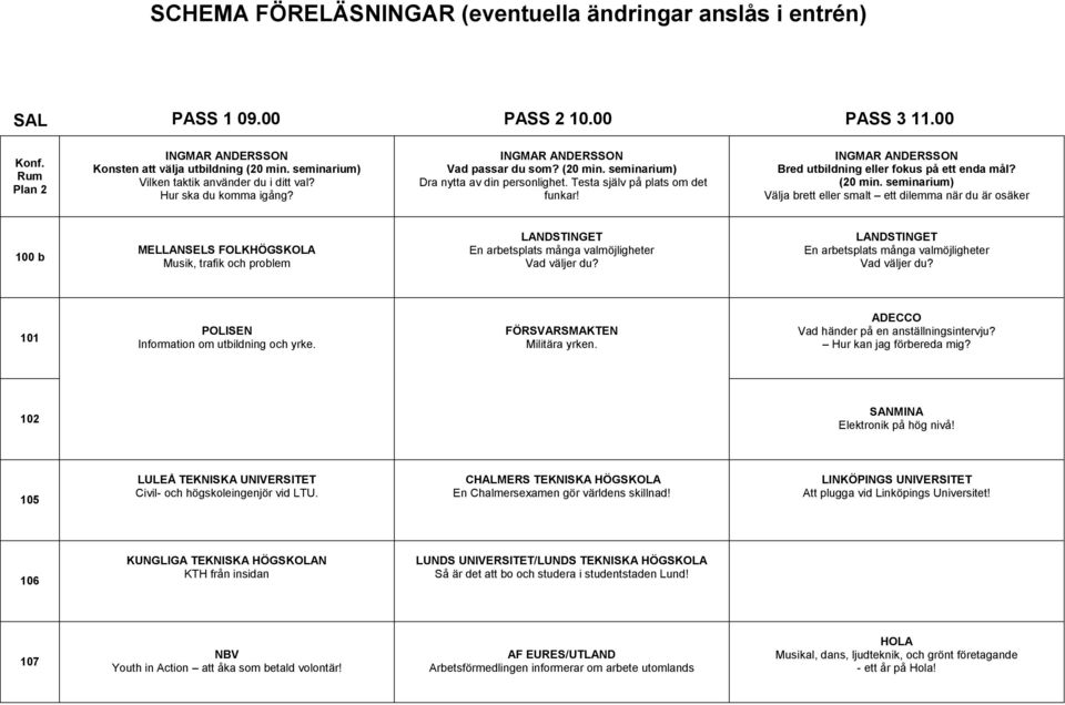 Bred utbildning eller fokus på ett enda mål? (20 min.