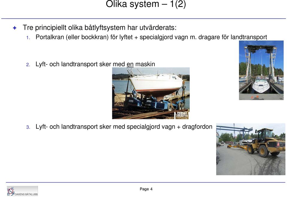 Portalkran (eller bockkran) för lyftet + specialgjord vagn m.