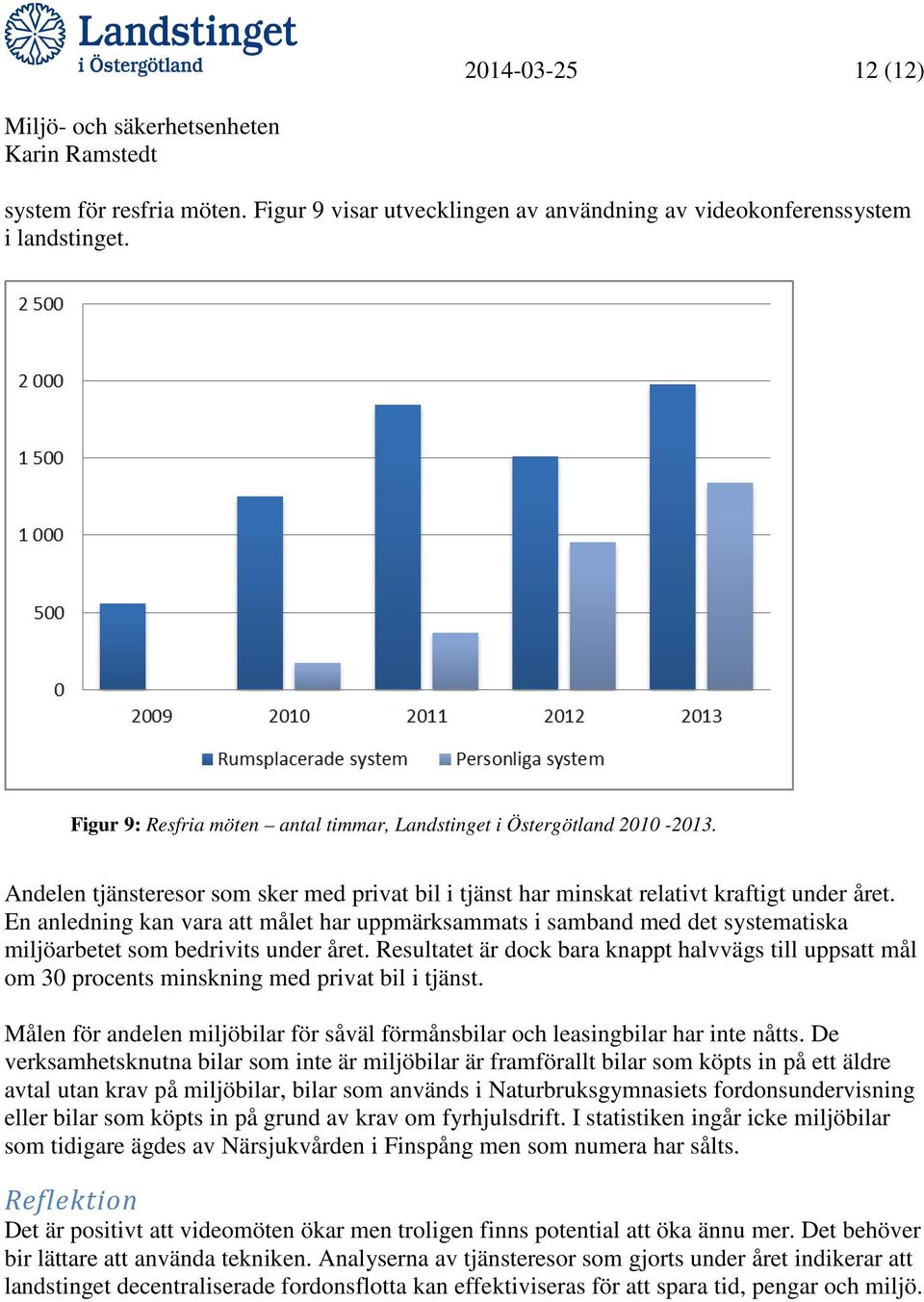 En anledning kan vara att målet har uppmärksammats i samband med det systematiska miljöarbetet som bedrivits under året.