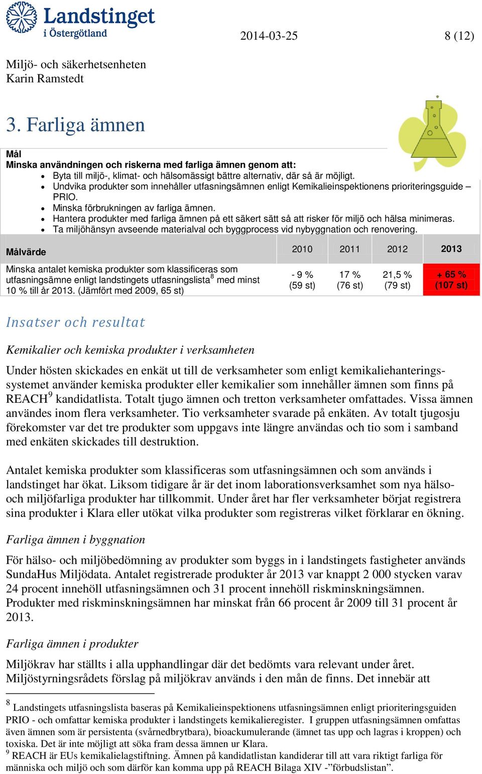 Hantera produkter med farliga ämnen på ett säkert sätt så att risker för miljö och hälsa minimeras. Ta miljöhänsyn avseende materialval och byggprocess vid nybyggnation och renovering.