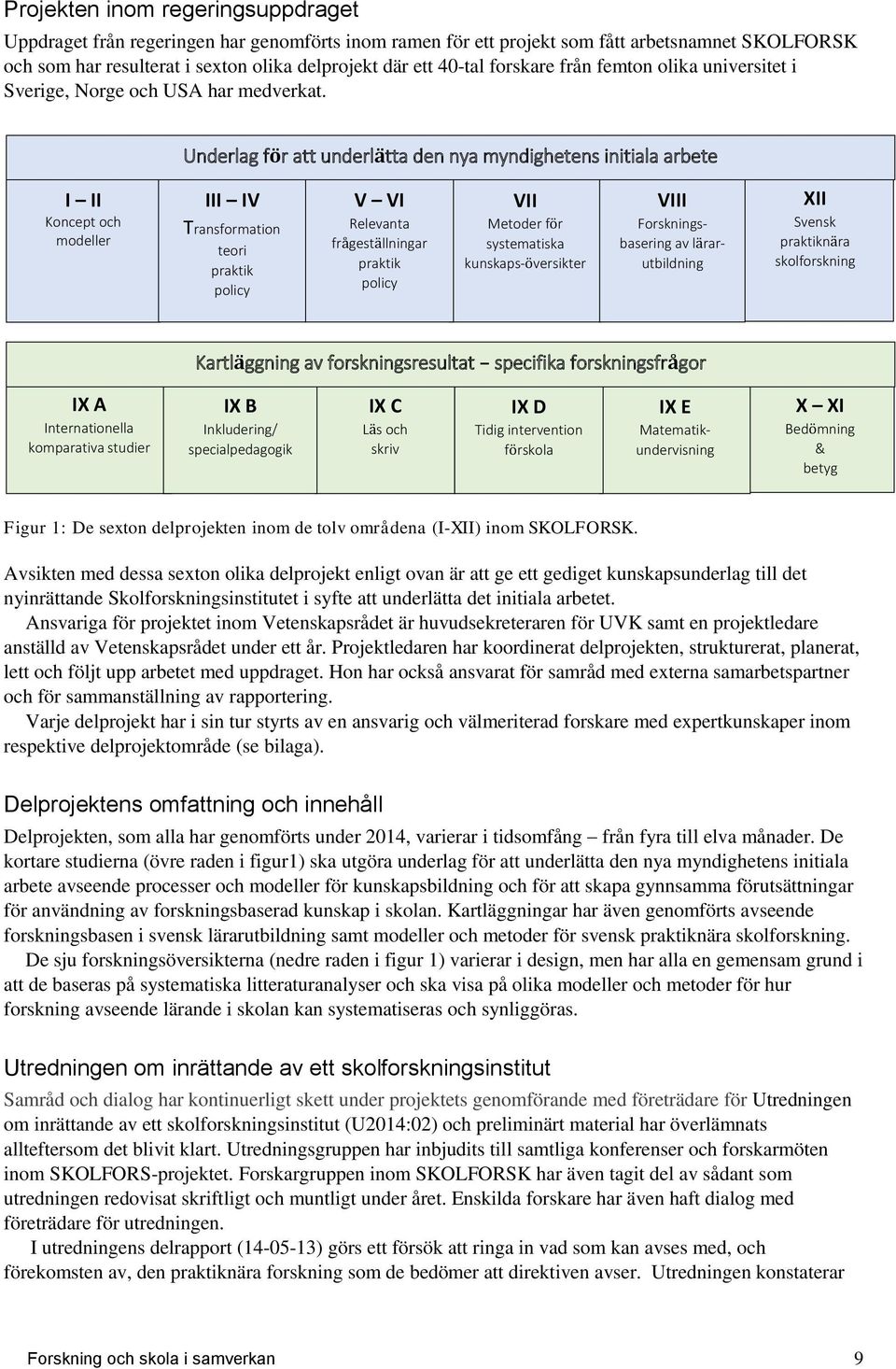 Underlag för att underlätta den nya myndighetens initiala arbete I II Koncept och modeller III IV Transformation teori praktik policy V VI Relevanta frågeställningar praktik policy VII Metoder för